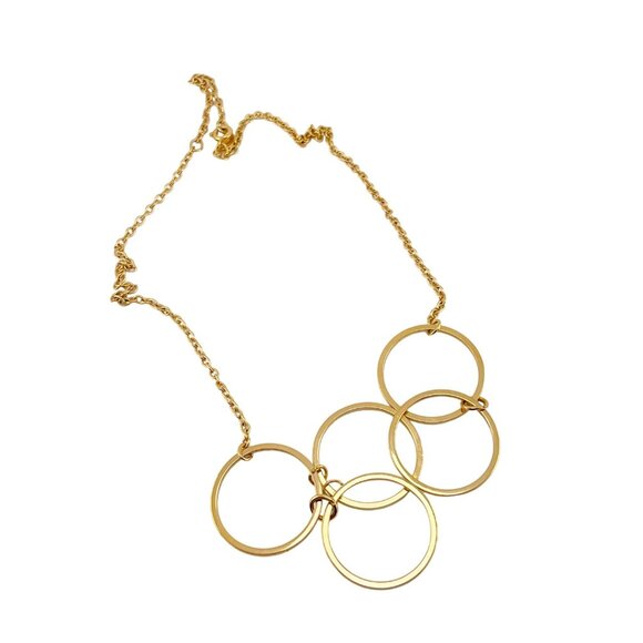 Avon Gold Tone Circle Link Necklace Statement Jewelry for Women Fashion Accessor - Picture 6 of 7